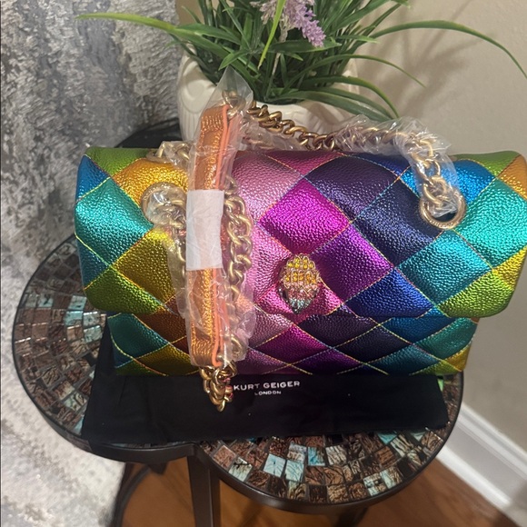 Kurt Geiger Rainbow Quilted Shoulder Bag - Picture 14 of 17